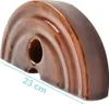 A brown ceramic object, shaped like a semi-circle with concentric grooves, is shown against a white background. A measurement of 23 cm is indicated by a light blue line and text. Podgląd zdjęcia produktu