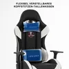 A gaming chair with two blue cushions for head and lumbar support. Anteprima dell’immagine prodotto