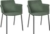 Two green chairs with black metal legs are shown against a white background. Náhľad obrázku produktu