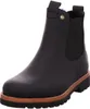 A black Chelsea boot with a tan sole. Voir les images du produit