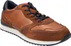 A single brown leather and suede sneaker is shown against a white background. Produktbild-Vorschau