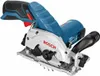 A cordless circular saw is shown from a diagonal angle against a white background. Voir les images du produit