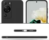 A collage of images showing a black smartphone case from different angles, including the back with camera cutouts, the front screen, and the bottom and side edges. Produktbild-Vorschau