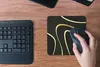 MuchoWow® Mauspad Mousepad Goldene Wellen auf schwarzem Produktbild-Vorschau 4