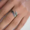 MATERIA Schmuck 925 Silber Ring Federn antik - Silber Damen Produktbild-Vorschau 2