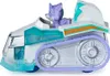 A toy vehicle with a purple wolf figurine inside, shown from the side. Produktbild-Vorschau
