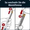 Diagram showing how to change the lead in a mechanical pencil. Náhled obrázku produktu