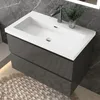 80 cm Badmöbel-Set Unterschrank mit Rechteckiges Produktbild-Vorschau 2