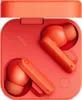 An open red charging case with two orange earbuds inside. Náhled obrázku produktu