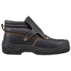 A black work boot with orange stitching is shown against a white background. Produktbild-Vorschau