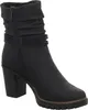 A black women's boot with a block heel and ruched detailing on the shaft. Voir les images du produit