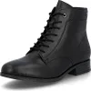 A single black leather boot is shown against a white background. Náhled obrázku produktu