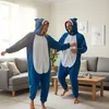 Onesie kigurumi pyžamový kostým pro dospělé žralok tmavě Náhled obrázku produktu 5