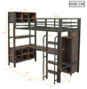 STILVORA Hochbett 90x200cm mit Schreibtisch und Produktbild-Vorschau 6