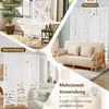 A collage of images showcasing a white folding screen divider in different home settings, including a bathroom, living room, and bedroom. Anteprima dell’immagine prodotto