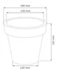 A diagram of a flower pot with dimensions indicated. Podgląd zdjęcia produktu