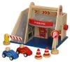 Holz Parkgarage Spielzeug mit Autos und Zubehör Produktbild-Vorschau 2