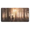 MuchoWow® Schreibtischunterlage Wald - Hirsche - Sonne - Produktbild-Vorschau 1