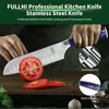 Coltello Santoku Fullhi, 18 cm, coltello da cucina, acciaio Anteprima dell’immagine prodotto 3