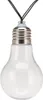 A close-up studio shot of a single clear LED light bulb with a silver screw base and black wires attached. Anteprima dell’immagine prodotto