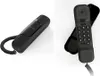 A split image showing two views of a black Alcatel corded phone. Podgląd zdjęcia produktu