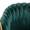 Fauteuil design en velours avec pieds et accoudoirs dorés Voir les images du produit 4