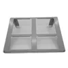 A gray metal sorting frame with four square openings. Voir les images du produit