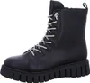 A black leather lace-up boot with silver laces and a thick black sole, shown against a white background. Anteprima dell’immagine prodotto