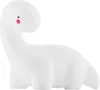 A white dinosaur-shaped night light with pink cheeks and a black dot for an eye, set against a white background. Voir les images du produit
