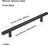 A black cabinet handle with measurement annotations. Produktbild-Vorschau