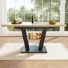 Teleskop-Esstisch 118-157 cm in Schwarz-Natur – Produktbild-Vorschau 4