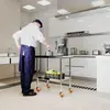 TWOLIIN Pracovní stůl z nerezové oceli, 4 otočná kolečka s Náhled obrázku produktu 8