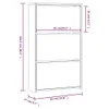 Schuhschrank mit Spiegel 3 Fächer Betongrau 63x17x102,5 cm Produktbild-Vorschau 8