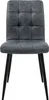 A single gray upholstered dining chair with black metal legs is shown against a white background. Náhled obrázku produktu