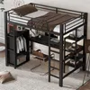 Merax stapelbed 90x200 cm met bureau, ijzeren bed met Productafbeelding-voorbeeld 4
