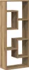 A tall, narrow, wooden bookshelf with an asymmetrical design. Náhled obrázku produktu