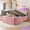 MODFU Kinderbed met boxspring, 90x200 cm, met hydraulische Productafbeelding-voorbeeld 3