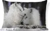 MuchoWow® Outdoor Kissen - Wölfe - Schnee - Familie - 50x30 Produktbild-Vorschau 1