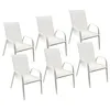 Lot de 6 chaises MARBELLA en textilène blanc - aluminium Voir les images du produit 1