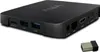 A black streaming box with various ports and a small USB dongle. Produktbild-Vorschau