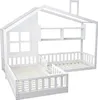 MODFU Kinderbett Holzbett 90x200 cm (140x70 cm) mit Fenster Produktbild-Vorschau 4