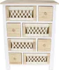 Kommode Makramee Holz & Textil 56x77cm 8 Schubladen Produktbild-Vorschau 1