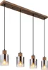 Globo Lighting Hängeleuchte MDF Holzoptik dunkel, Glas Produktbild-Vorschau 1