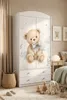 Armadio per bambini grande, bianco, con cassetti e asta Anteprima dell’immagine prodotto 4