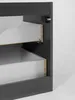 Close-up view of the interior of a dark gray cabinet, showing two drawers and their sliding mechanisms. Anteprima dell’immagine prodotto