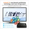 A TV box is shown in front of a television displaying penguins, with app icons and feature descriptions surrounding it. Náhled obrázku produktu