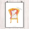Mr. & Mrs. Panda Bild Einhorn Prinzessin DIN A4 - Weiß - Produktbild-Vorschau 2