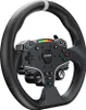 A black racing steering wheel with a central control panel featuring buttons and a logo. Produktbild-Vorschau