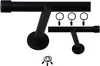 Two black curtain rods with brackets and curtain rings are displayed against a white background. Podgląd zdjęcia produktu