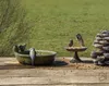 1x Vogel Tränke oval creme grün petrol Bad Vogelbecken Produktbild-Vorschau 3